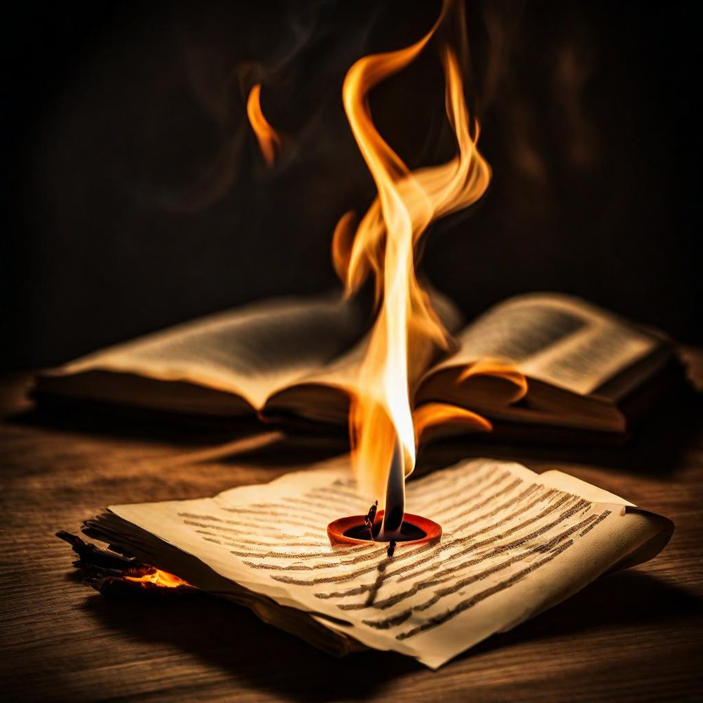 papel con deseos escritos quemándose